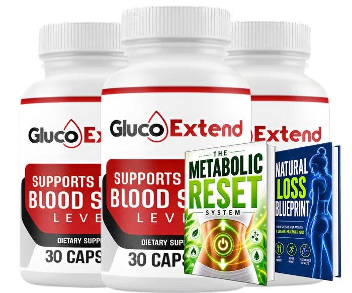 Gluco Extend blood sugar support formula, three-bottle pack
